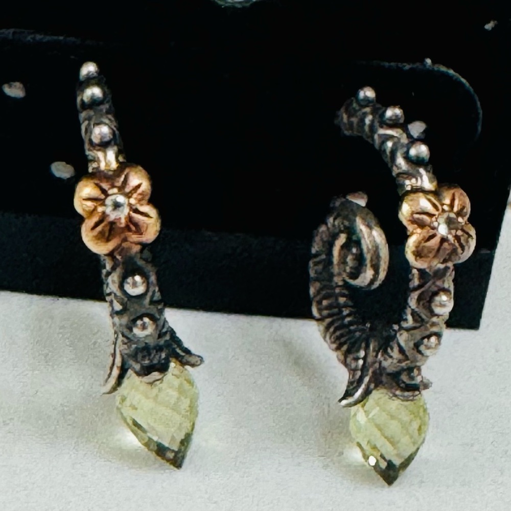 Victorian-Inspired Silver and Gold Dangle Earrings
